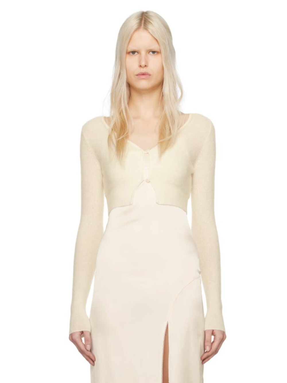 Cream Jacquemus Le Papier 'Le Cardigan Alzou' Cardigan